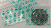 1034 Original Mini Ziplock 2.5mil Plastic Bags 1" x 3/4" Reclosable Baggies (Dollar Sign $) - The Baggie Store