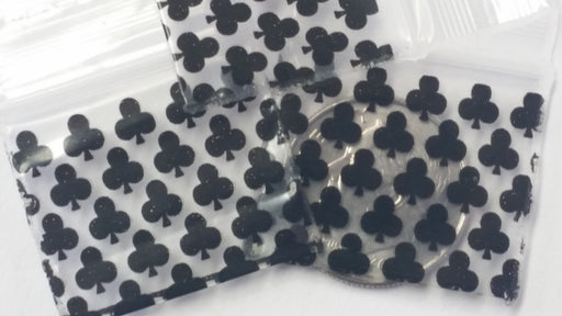 1034 Original Mini Ziplock 2.5mil Plastic Bags 1" x 3/4" Reclosable Baggies (Clubs) - The Baggie Store