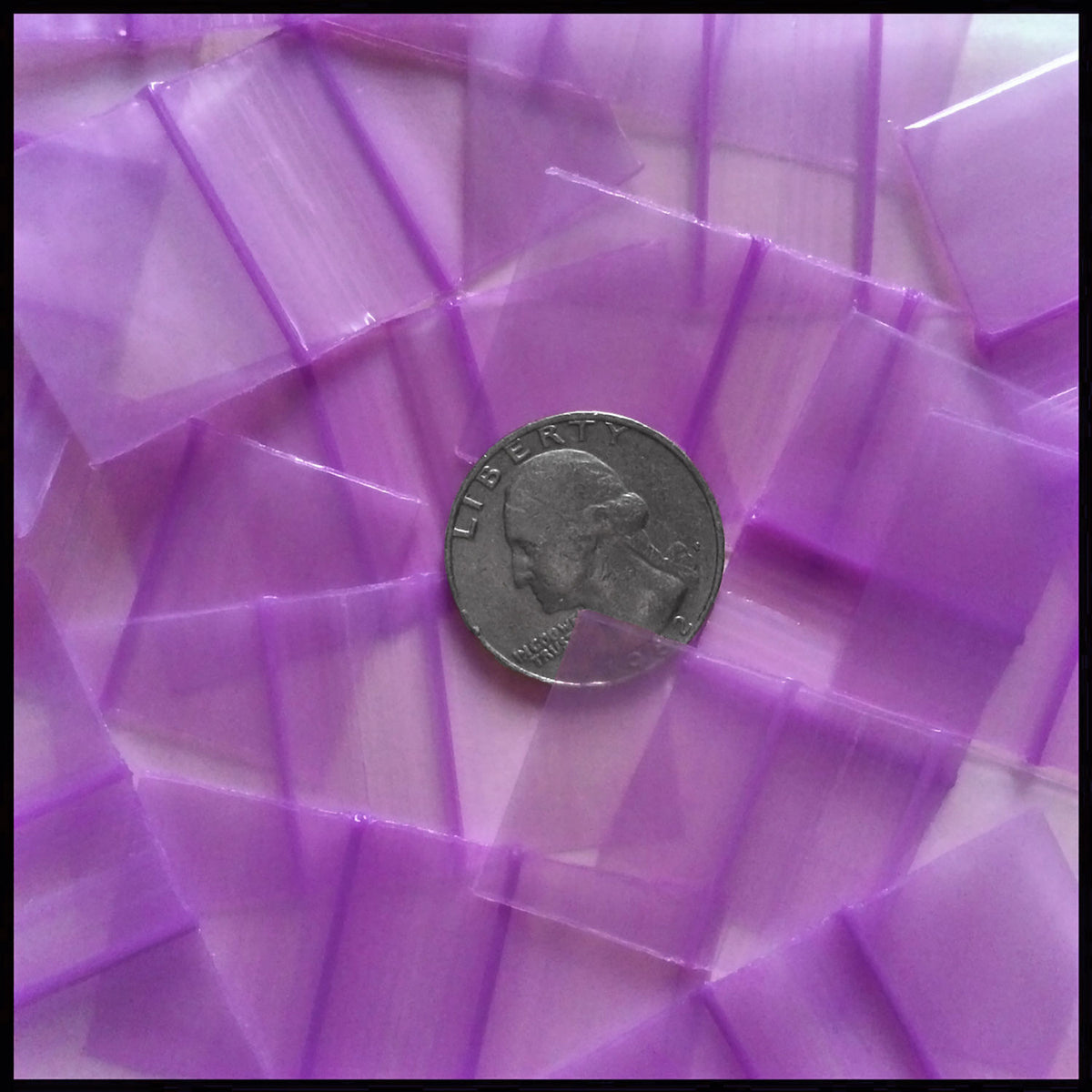 Purple 5858 Original Apple Bags measuring 5/8 inch by 5/8 inch, shown in the image with the brand name visible.