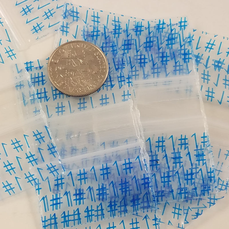 12534 Original Mini Ziplock 2.5mil Plastic Bags 1.25" x 3/4" Reclosable Baggies (Number One #1) - The Baggie Store