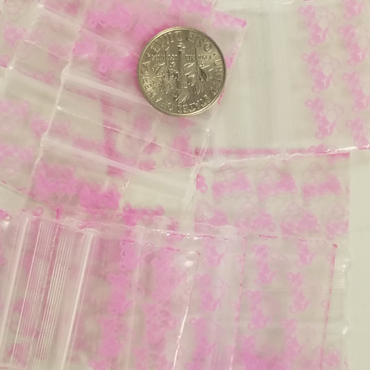 Pink Panther resealable bags from Original Apple Bags, 1.25 x 0.75 inches, perfect for storing small items.