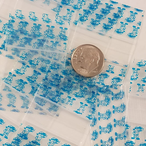12534 Original Mini Ziplock 2.5mil Plastic Bags 1.25" x 3/4" Reclosable Baggies (Blue Boy) - The Baggie Store