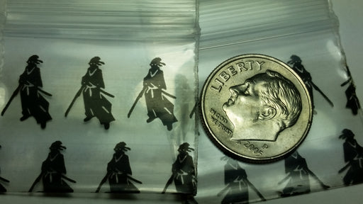 12510 Original Mini Ziplock 2.5mil Plastic Bags 1.25" x 1" Reclosable Baggies (Samurai) - The Baggie Store