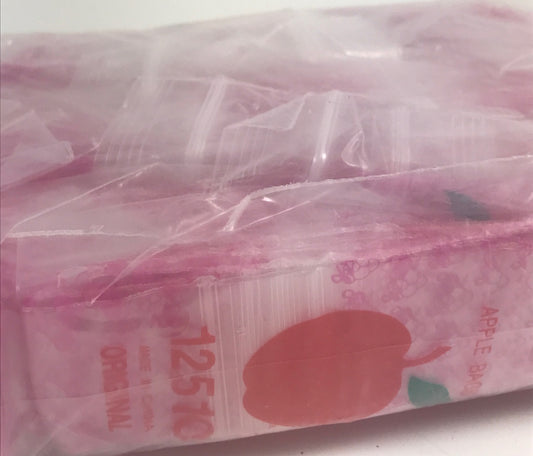 Pink Panther resealable bags by Original Apple Bags, 1.25" x 1" size, featuring a pink cartoon character design.