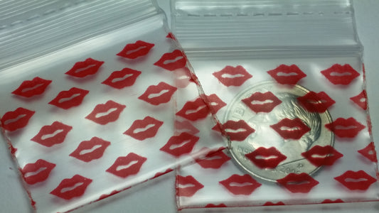 Resealable Original Apple Bags with 1.25"x1" lips, clear plastic bags for storing small items or packaging.