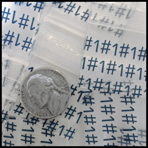 12510 Original Mini Ziplock 2.5mil Plastic Bags 1.25" x 1" Reclosable Baggies (Number One #1) - The Baggie Store