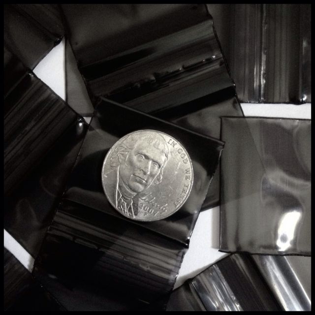 12510 Original Mini Ziplock 2.5mil Plastic Bags 1.25" x 1" Reclosable Baggies (Black) - The Baggie Store