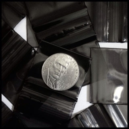 12510 Original Mini Ziplock 2.5mil Plastic Bags 1.25" x 1" Reclosable Baggies (Black) - The Baggie Store