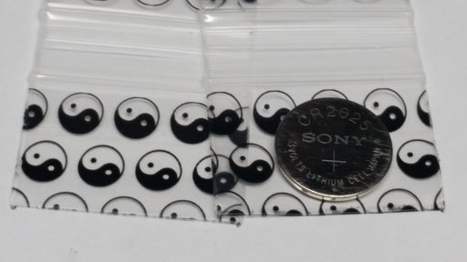 1510 Original Mini Ziplock 2.5mil Plastic Bags 1.5" x 1" Reclosable Baggies (Taiji/Yin Yang) - The Baggie Store