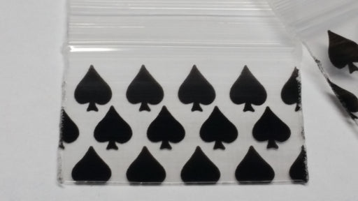1510 Original Mini Ziplock 2.5mil Plastic Bags 1.5" x 1" Reclosable Baggies (Spades) - The Baggie Store