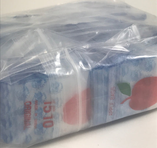 Resealable smoke and fly Apple Bags, 1.5"x1", made of durable material, ideal for storage and packaging.
