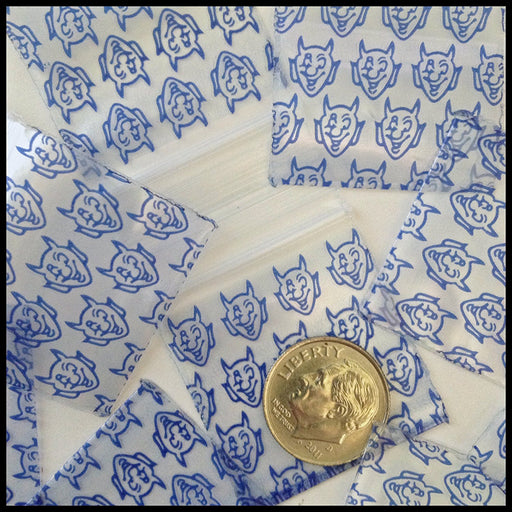 125125 Original Mini Ziplock 2.5mil Plastic Bags 1.25" x 1.25" Reclosable Baggies (Blue Devil) - The Baggie Store