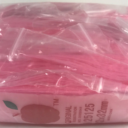 125125 Original Mini Ziplock 2.5mil Plastic Bags 1.25" x 1.25" Reclosable Baggies (Pink) - The Baggie Store