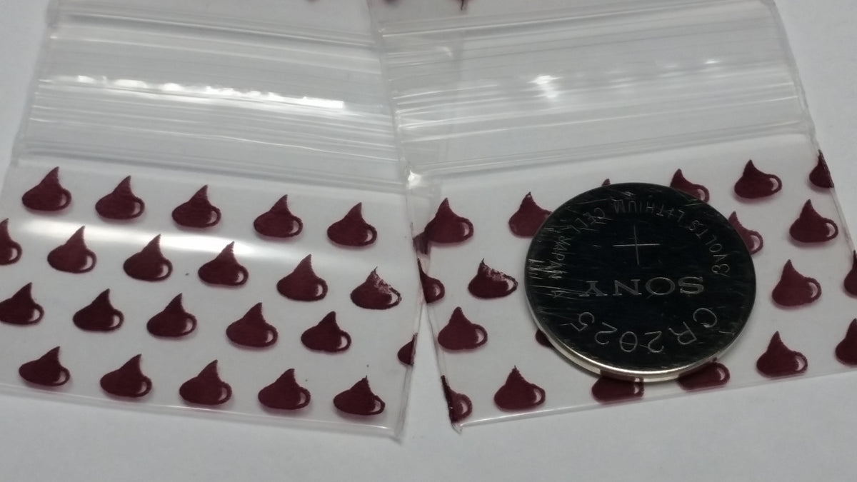 Chocolate 1.5x1-inch resealable bags by Original Apple Bags, perfect for packaging small items or candies.