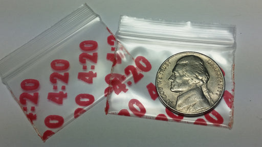 1510 Original Mini Ziplock 2.5mil Plastic Bags 1.5" x 1" Reclosable Baggies (Four Twenty 4:20) - The Baggie Store