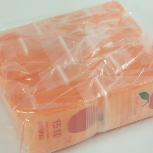 1510 Original Mini Ziplock 2.5mil Plastic Bags 1.5" x 1" Reclosable Baggies (Orange) - The Baggie Store