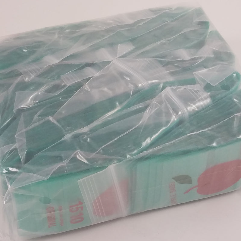 1510 Original Mini Ziplock 2.5mil Plastic Bags 1.5" x 1" Reclosable Baggies (Green) - The Baggie Store