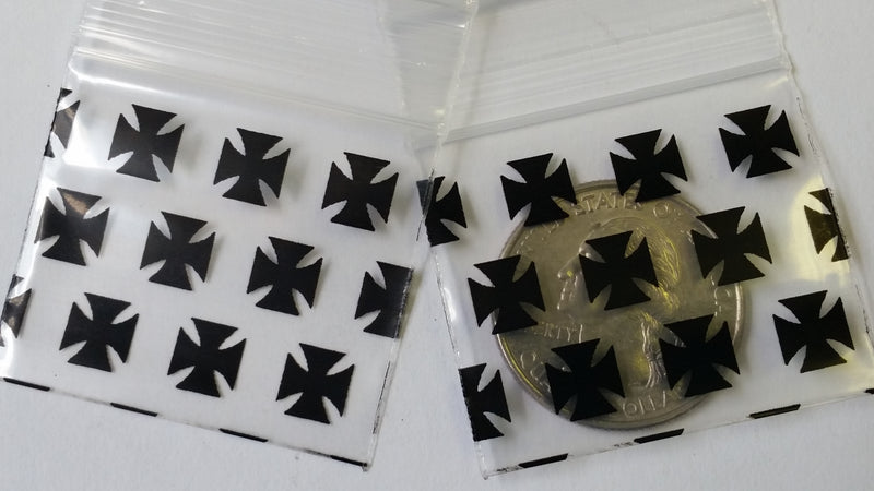 Original Apple Bags resealable chopper bags, 1.5 x 1.25 inches, shown with clear plastic material and secure resealable closure.