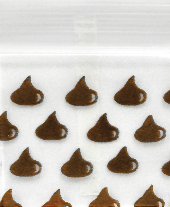 Resealable chocolate-colored apple bags by Original Apple Bags, measuring 1.5 x 1.25 inches, for packaging small items.