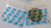 Blue Boy Original Apple Bags resealable bags, 1.5 x 1.25 inches, designed for storing small items or snacks.