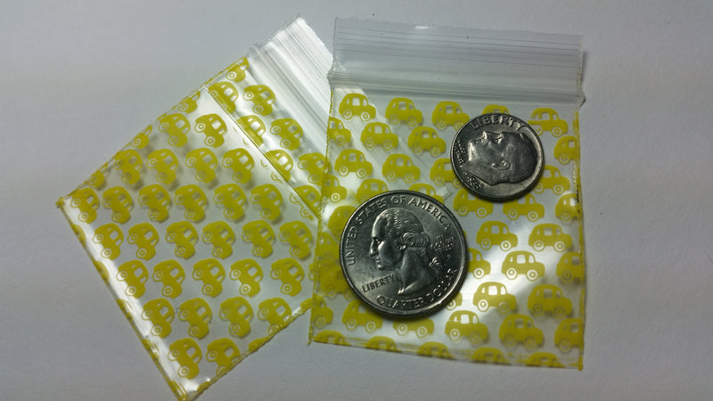 2020 Original Mini Ziplock 2.5mil Plastic Bags 2" x 2" Reclosable Baggies (Taxi Cab) - The Baggie Store
