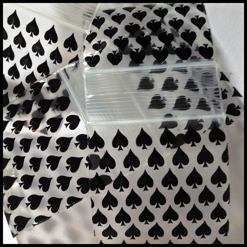 2020 Original Mini Ziplock 2.5mil Plastic Bags 2" x 2" Reclosable Baggies (Spades) - The Baggie Store