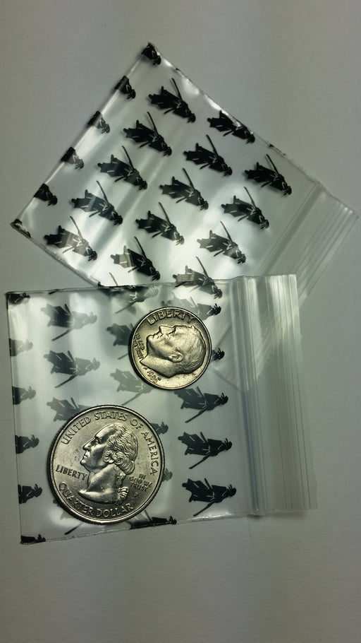 2020 Original Mini Ziplock 2.5mil Plastic Bags 2" x 2" Reclosable Baggies (Samurai Ninja) - The Baggie Store