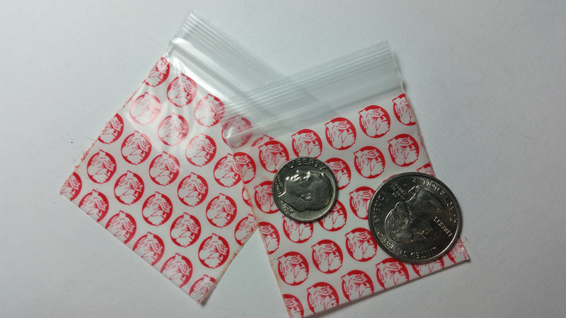 2020 Original Mini Ziplock 2.5mil Plastic Bags 2" x 2" Reclosable Baggies (Red Dog) - The Baggie Store