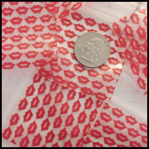 2020 Original Mini Ziplock 2.5mil Plastic Bags 2" x 2" Reclosable Baggies (Lips) - The Baggie Store