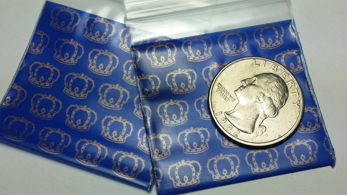 Blue star resealable bags from Original Apple Bags, 1.75x1.75 inches, ideal for packaging and storage.