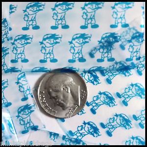Blue Boy Original Apple Bags, resealable 1.75" x 1.75" plastic bags for storage or packaging.