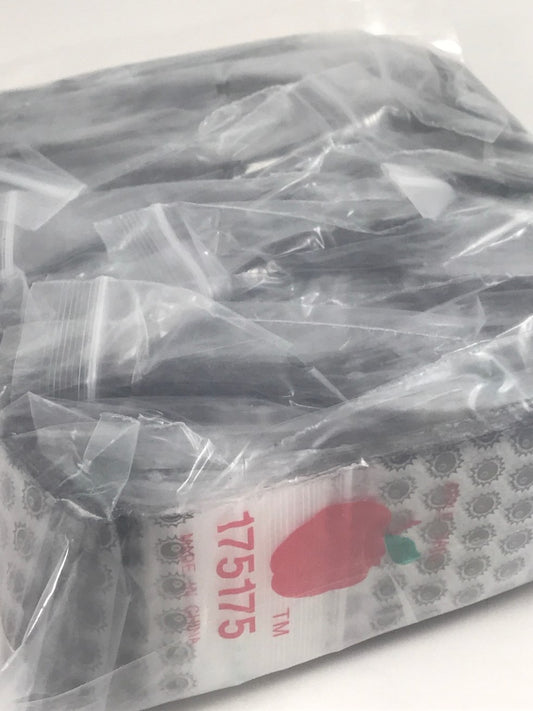 Set of eight resealable Original Apple Bags with 1.75-inch 8-ball design, ideal for packaging small items or candies.