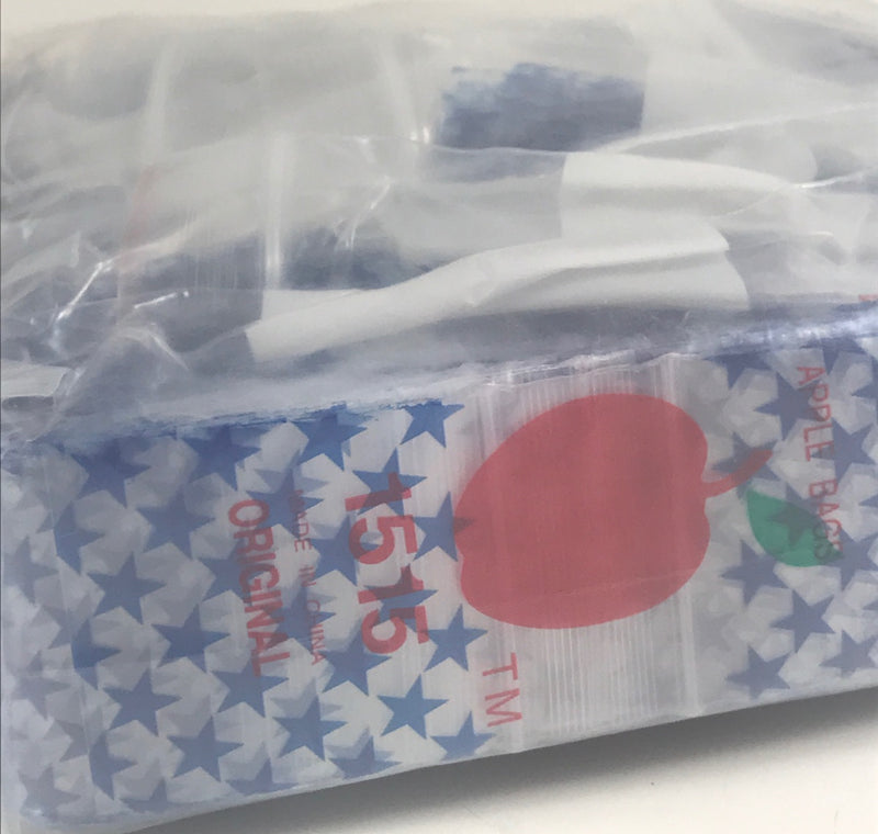 1515 Original Mini Ziplock 2.5mil Plastic Bags 1.5" x 1" Reclosable Baggies (Blue Star) - The Baggie Store
