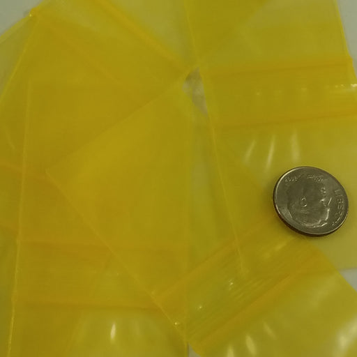 1515 Original Mini Ziplock 2.5mil Plastic Bags 1.5" x 1" Reclosable Baggies (Yellow) - The Baggie Store