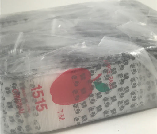 1515 Original Mini Ziplock 2.5mil Plastic Bags 1.5" x 1" Reclosable Baggies (Panda) - The Baggie Store
