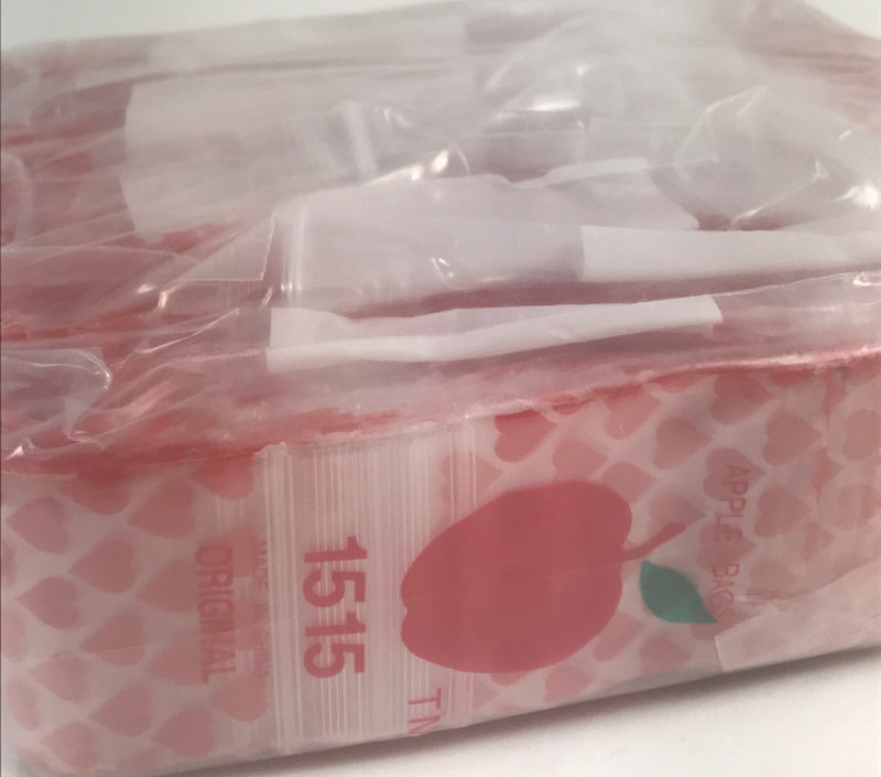 1515 Original Mini Ziplock 2.5mil Plastic Bags 1.5" x 1" Reclosable Baggies (Hearts) - The Baggie Store