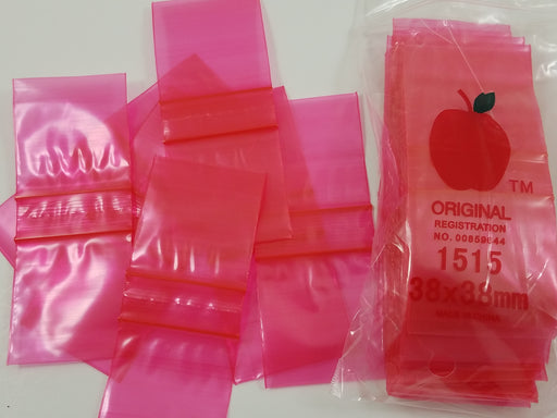 1515 Original Mini Ziplock 2.5mil Plastic Bags 1.5" x 1" Reclosable Baggies (Red) - The Baggie Store
