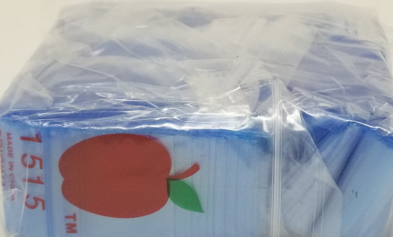 1515 Original Mini Ziplock 2.5mil Plastic Bags 1.5" x 1" Reclosable Baggies (Blue) - The Baggie Store