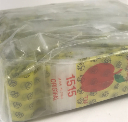1515 Original Mini Ziplock 2.5mil Plastic Bags 1.5" x 1" Reclosable Baggies (Happy Face) - The Baggie Store