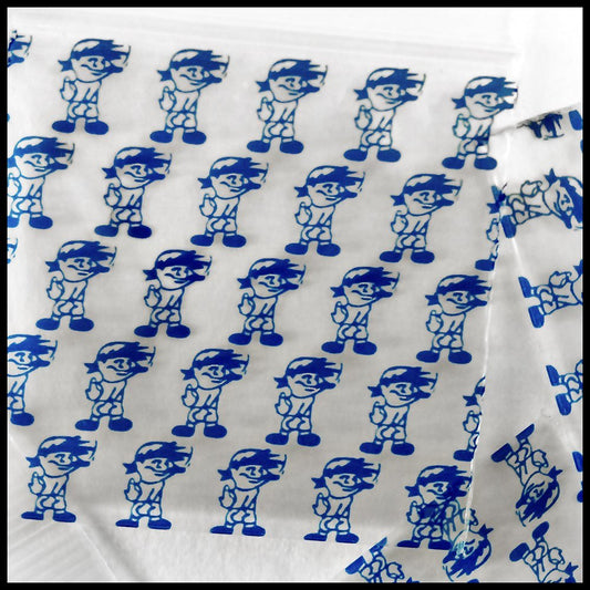 Blue boy-shaped bag from Original Apple Bags, 5/8" x 5/8" size, made of durable material for gift or storage purposes.