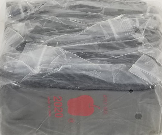 Black 2x2-inch resealable bags from Original Apple Bags, ideal for storage and packaging.