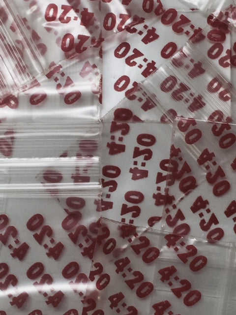 15175 Original Mini Ziplock 2.5mil Plastic Bags 1.5" x 1.75" Reclosable Baggies (Four Twenty 4:20) - The Baggie Store