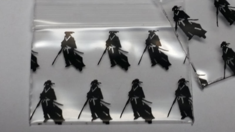 1510 Original Mini Ziplock 2.5mil Plastic Bags 1.5" x 1" Reclosable Baggies (Samurai) - The Baggie Store