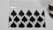 1510 Original Mini Ziplock 2.5mil Plastic Bags 1.5" x 1" Reclosable Baggies (Spades) - The Baggie Store