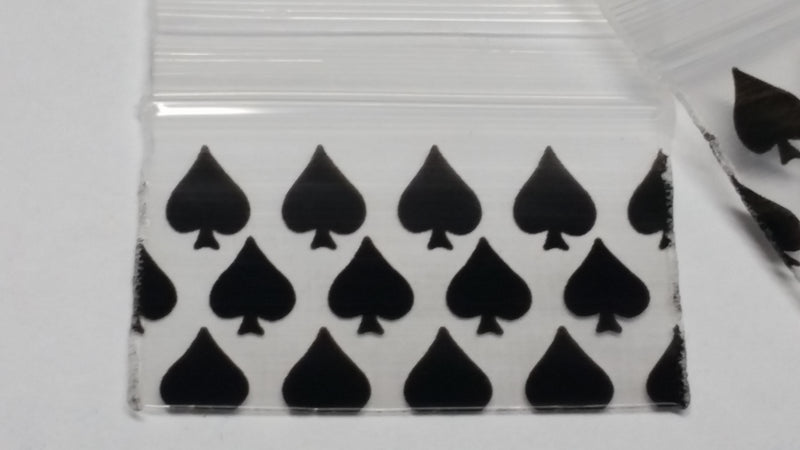 1510 Original Mini Ziplock 2.5mil Plastic Bags 1.5" x 1" Reclosable Baggies (Spades) - The Baggie Store