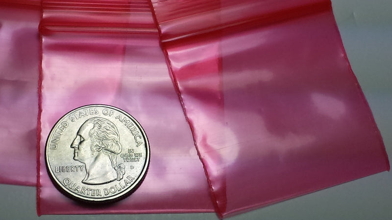 175175 Original Mini Ziplock 2.5mil Plastic Bags 1.75" x 1.75" Reclosable Baggies (Red) - The Baggie Store