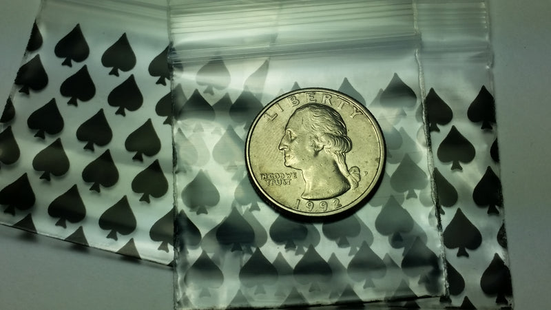 175175 Original Mini Ziplock 2.5mil Plastic Bags 1.75" x 1.75" Reclosable Baggies (Spades) - The Baggie Store