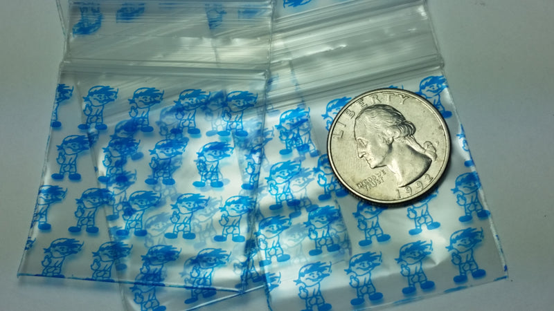 175175 Original Mini Ziplock 2.5mil Plastic Bags 1.75" x 1.75" Reclosable Baggies (Blue Boy) - The Baggie Store