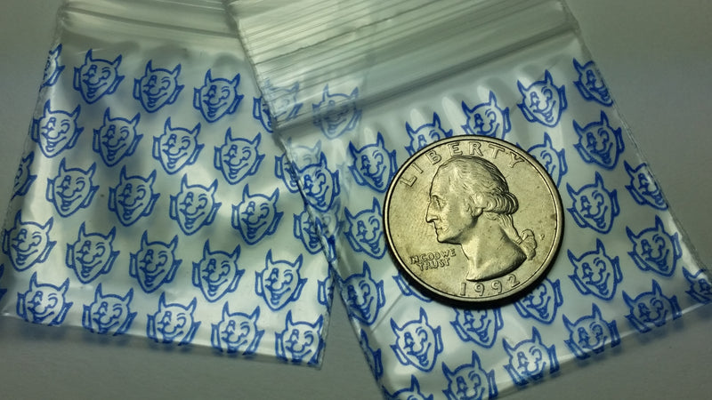175175 Original Mini Ziplock 2.5mil Plastic Bags 1.75" x 1.75" Reclosable Baggies (Blue Devil) - The Baggie Store