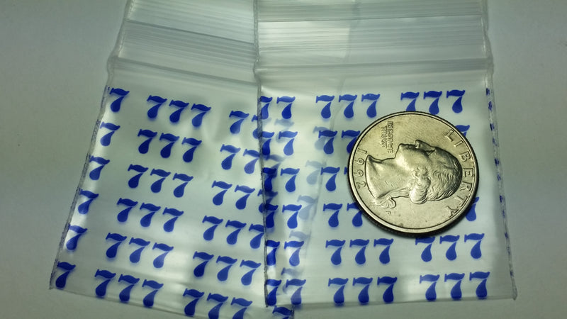 175175 Original Mini Ziplock 2.5mil Plastic Bags 1.75" x 1.75" Reclosable Baggies (Lucky 7) - The Baggie Store